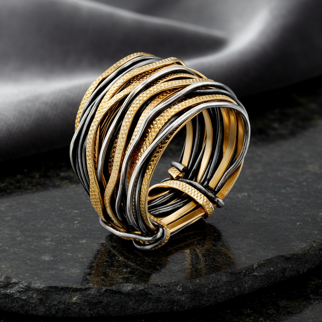 Solid Gold Safari Spiral Ring