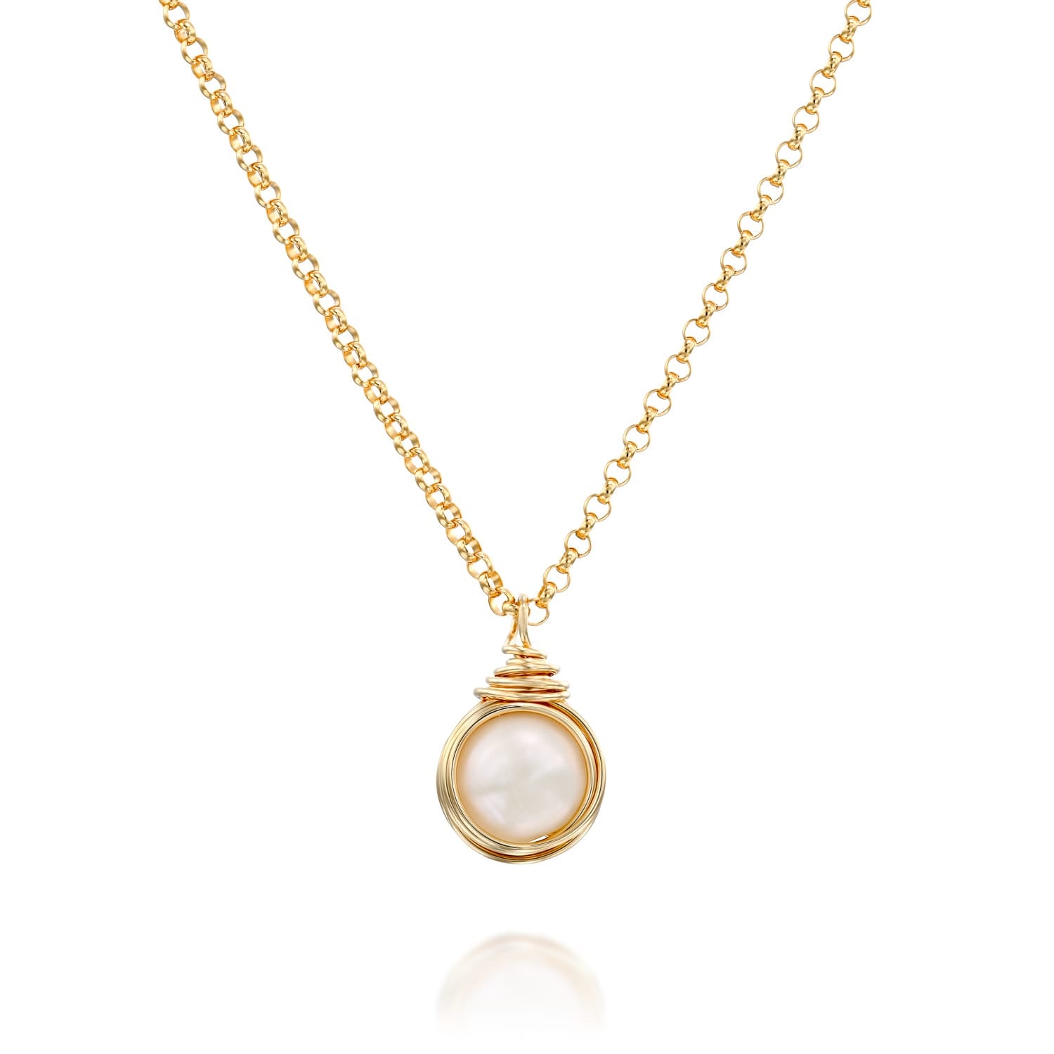 Pearl Sphere Necklace – Solid Gold Edition