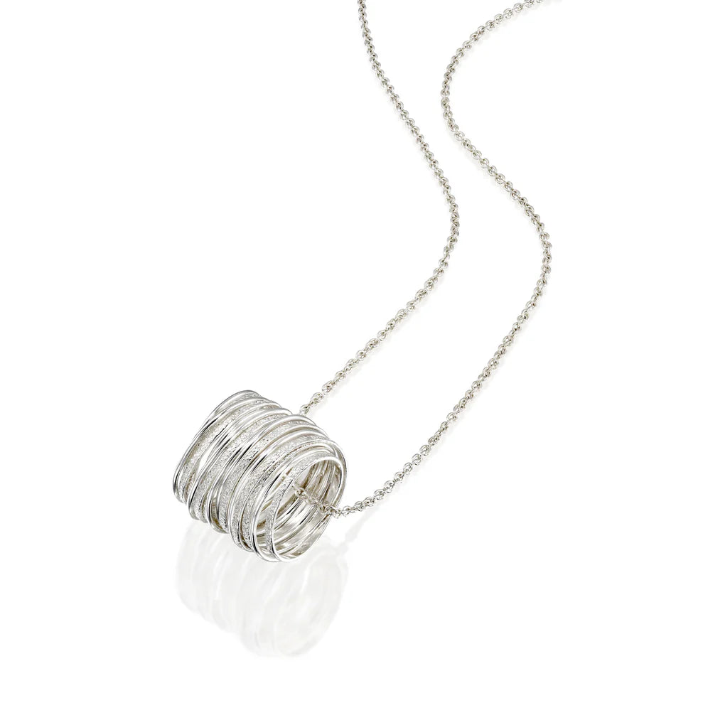 Spirali White Silver Necklace
