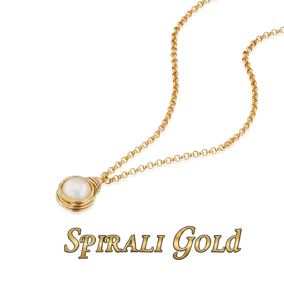 Solid Gold Pearl Sphere Necklace - Studio Spirali
