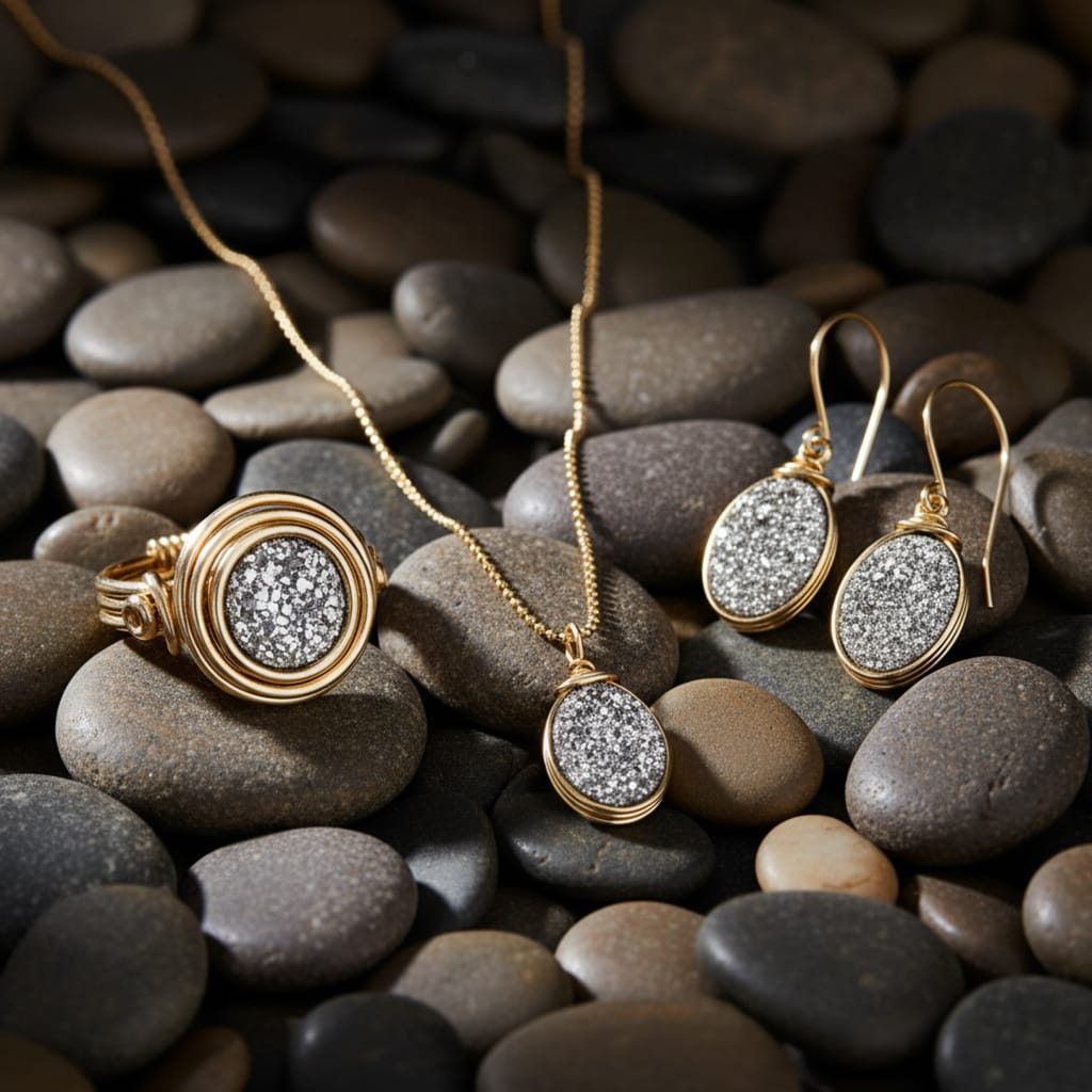 Universe Gold Agate Earrings - Studio Spirali