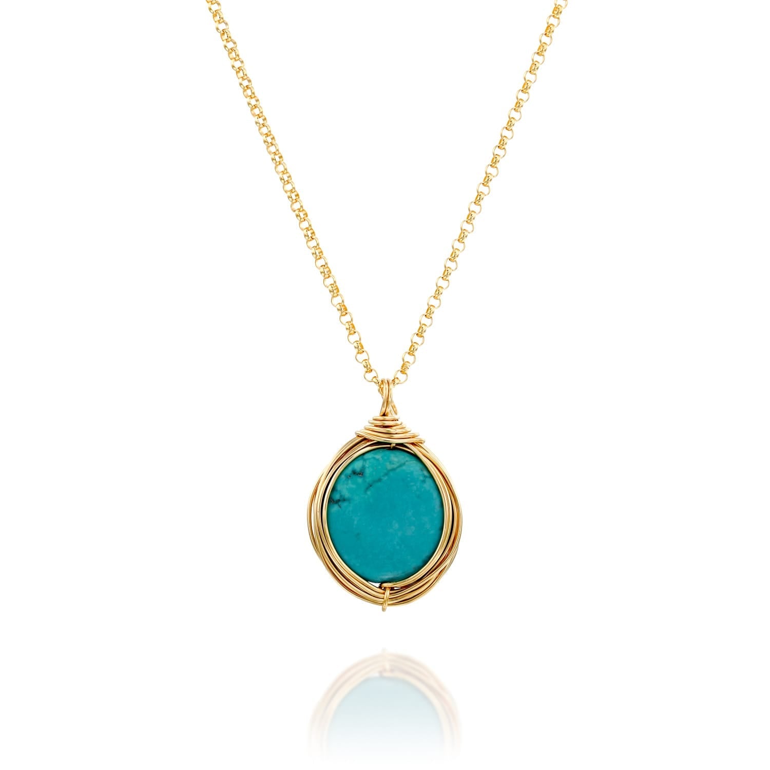 Universe Gold Turquoise Coin Necklace - Studio Spirali