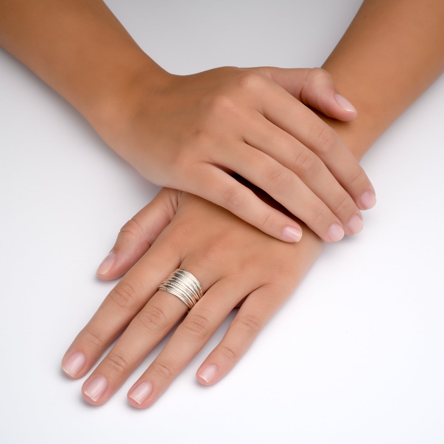 White Sand Spiral Ring