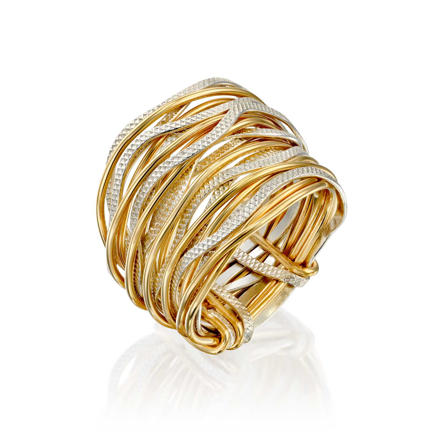 Gold & Silver Wavy Ring