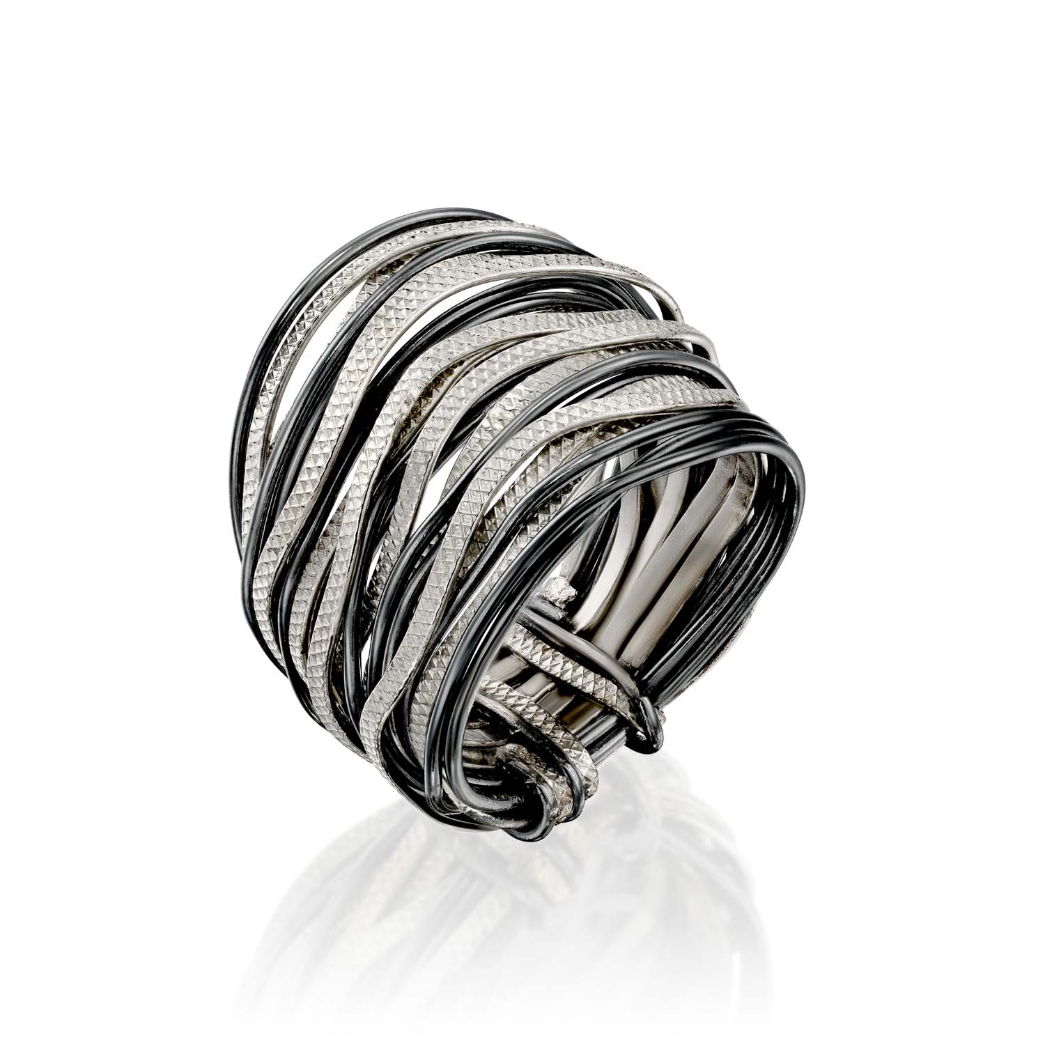 Spirali Black & Silver Ring - Studio Spirali