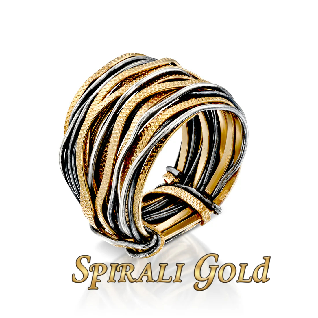 Solid Gold Safari Spiral Ring