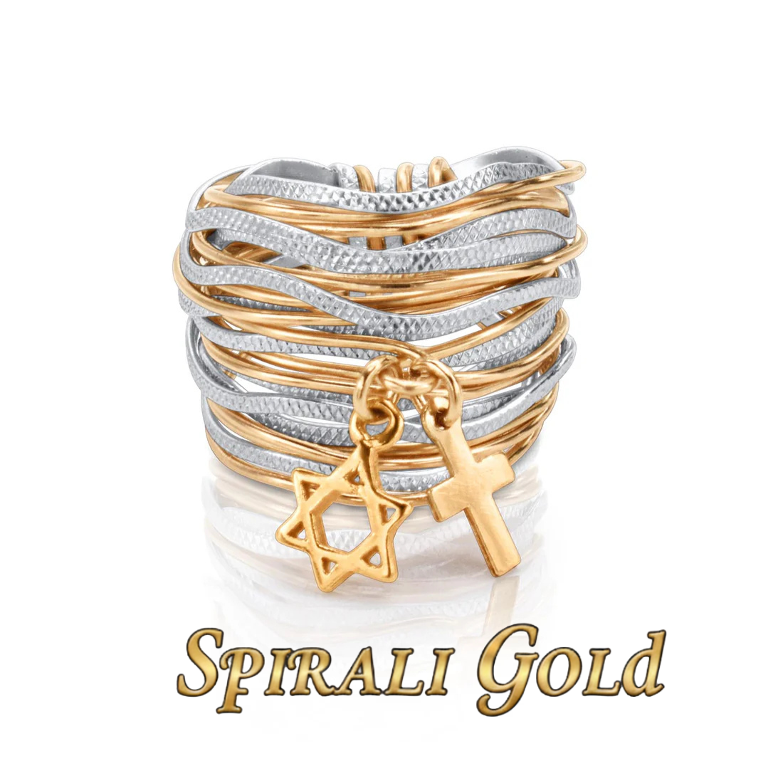 Solid Gold Wavy Unity Spiral Ring