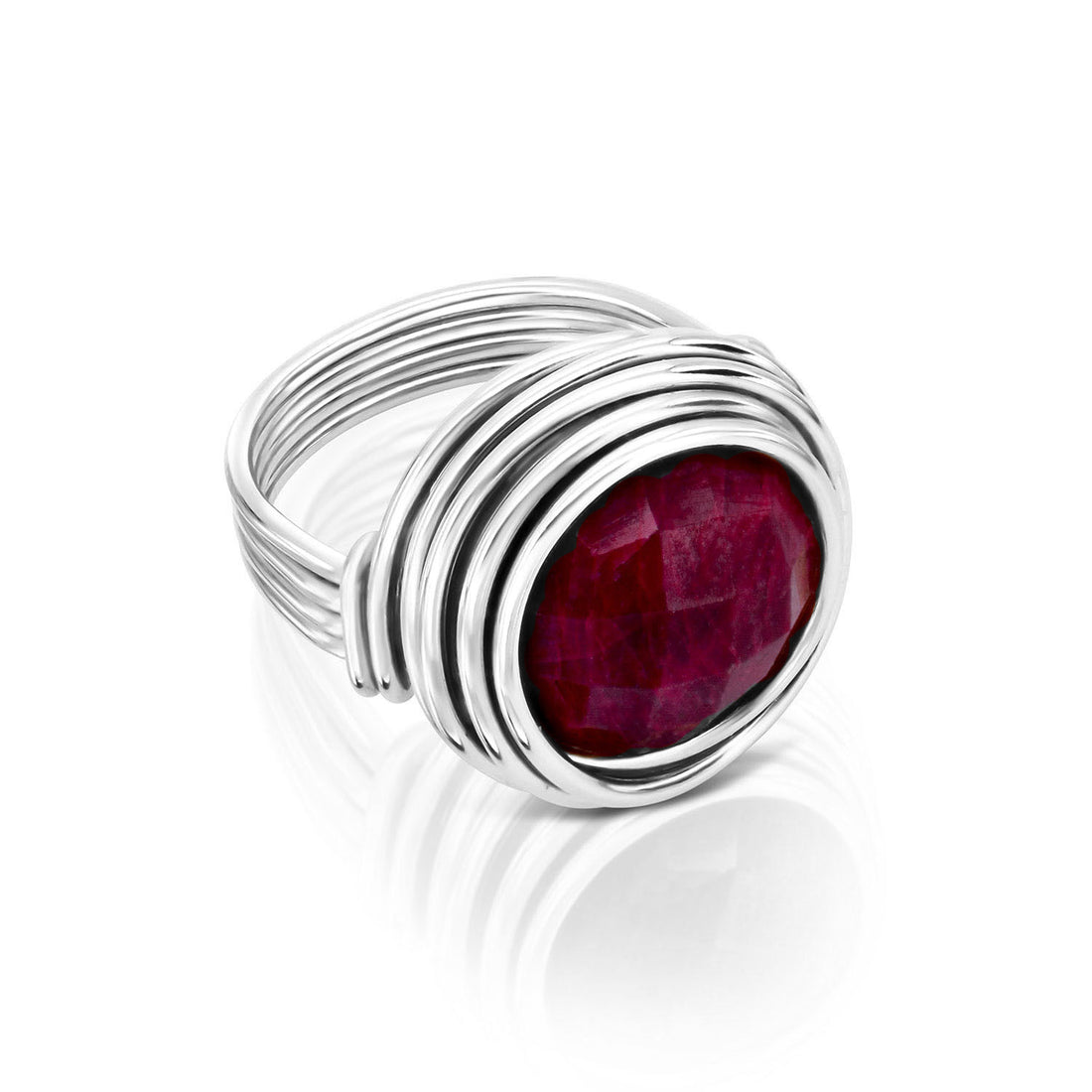 Ruby Silver Universe Ring