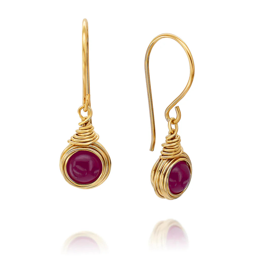 Universe Ruby Bead Earrings