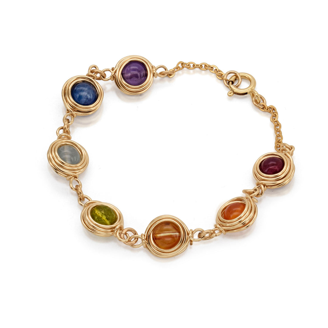 Golden 7 Chakra Rainbow Bracelet 🌈