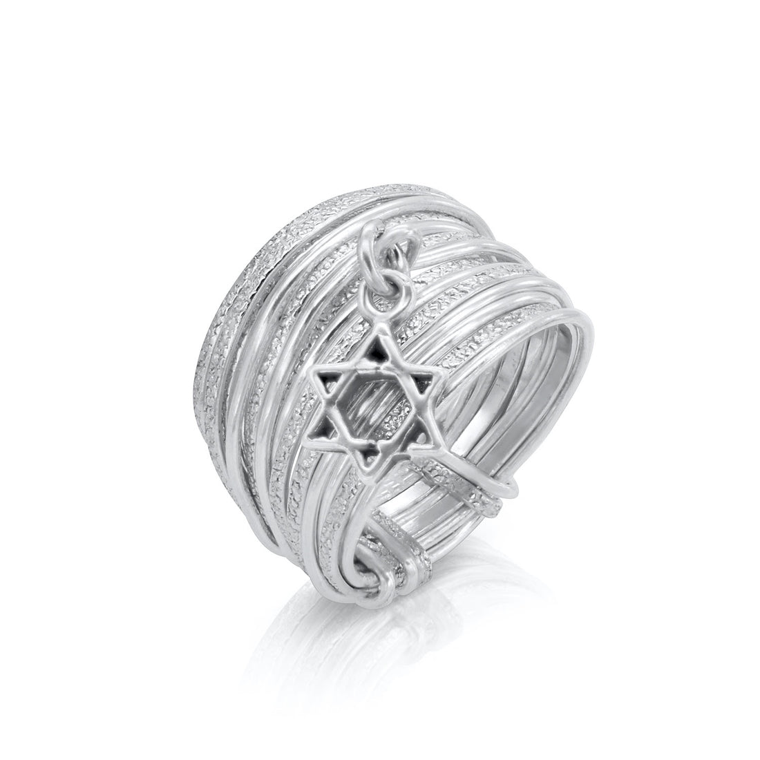 Silver Spirali Star of David Ring