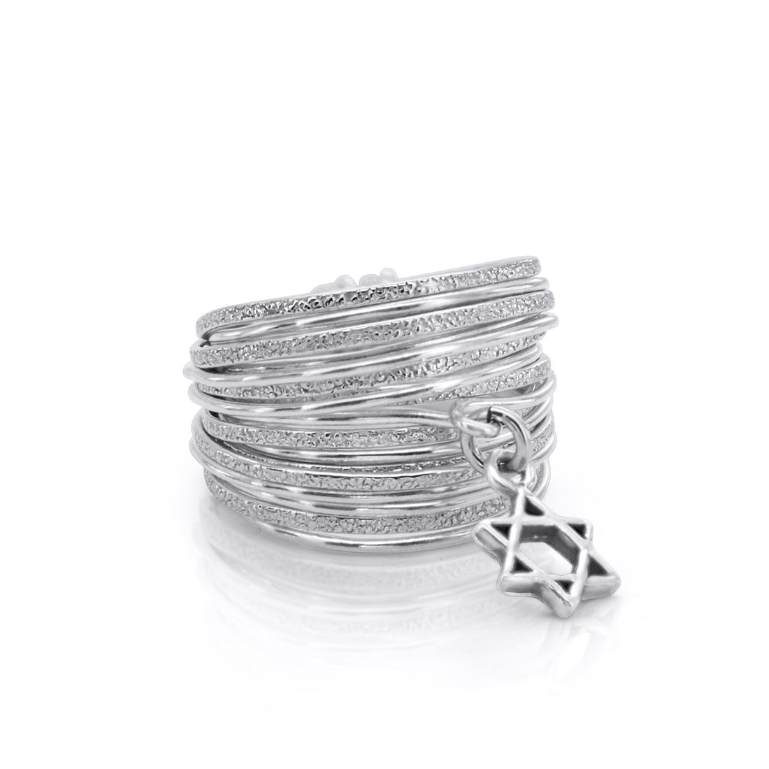 Silver Spirali Star of David Ring