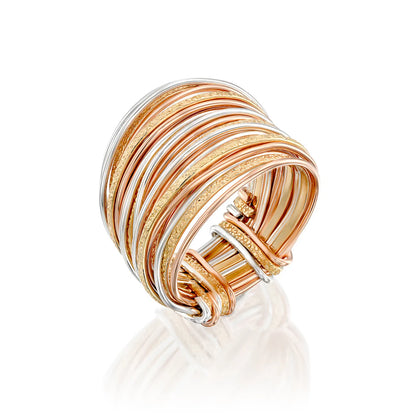 Yellow Red &amp; White Spirali Ring