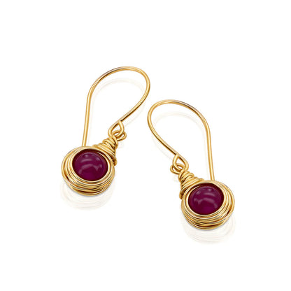 Universe Ruby Bead Earrings