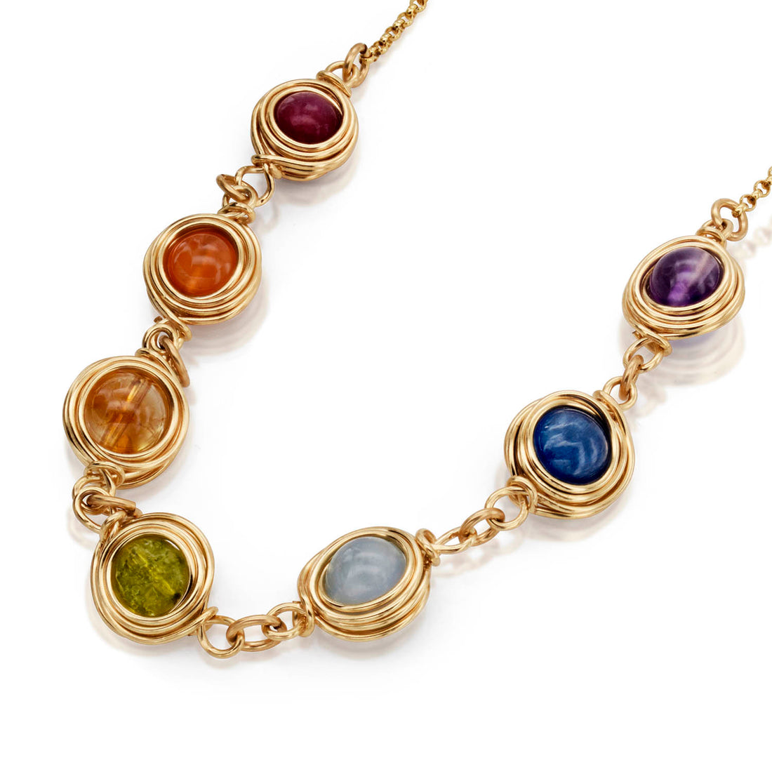 Golden 7 Chakra Rainbow Necklace 🌈