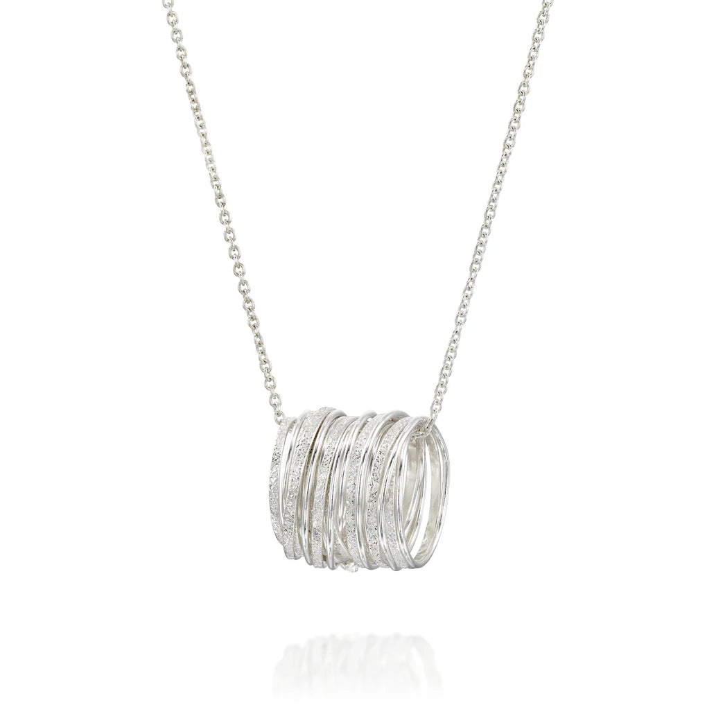 Spirali White Silver Necklace