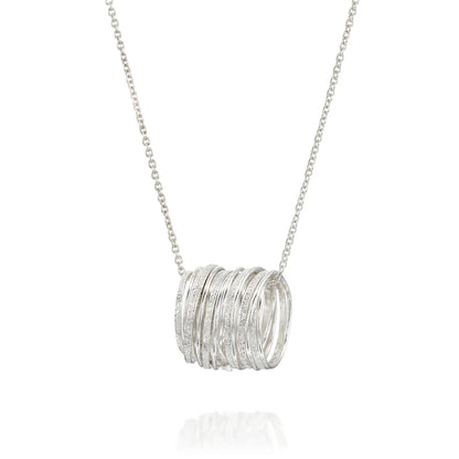 Spirali White Silver Necklace