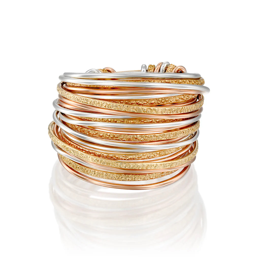 Yellow Red &amp; White Spirali Ring