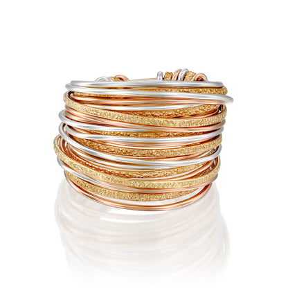 Yellow Red &amp; White Spirali Ring