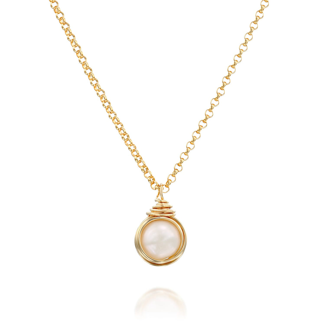 Pearl Sphere Necklace – Solid Gold Edition