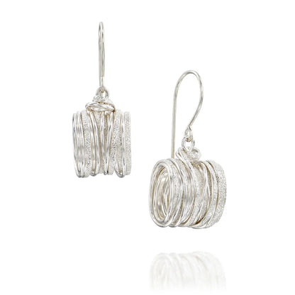 Spirali White Silver Earrings