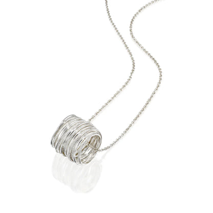Spirali White Silver Necklace