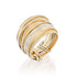Mosaic Spirali Ring handcrafted with 999 silver and gold-filled wires