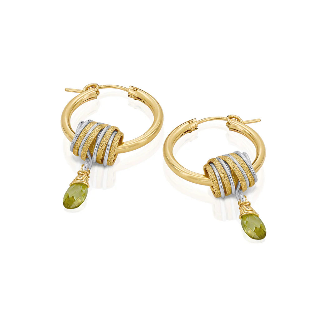 Universe Hoop Earrings with Peridot Zircon