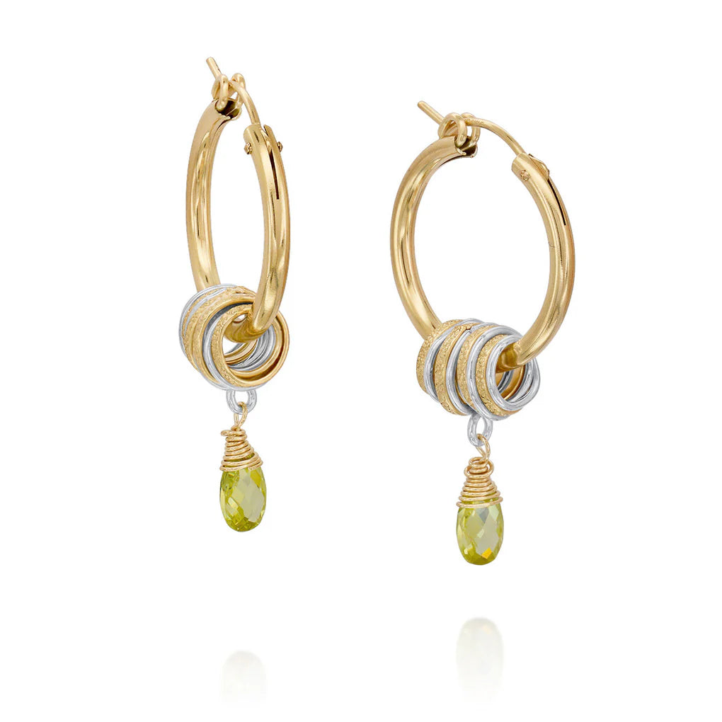 Universe Hoop Earrings with Peridot Zircon
