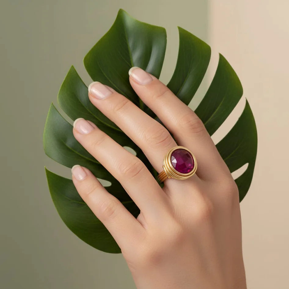 Universe Gold Ruby Ring