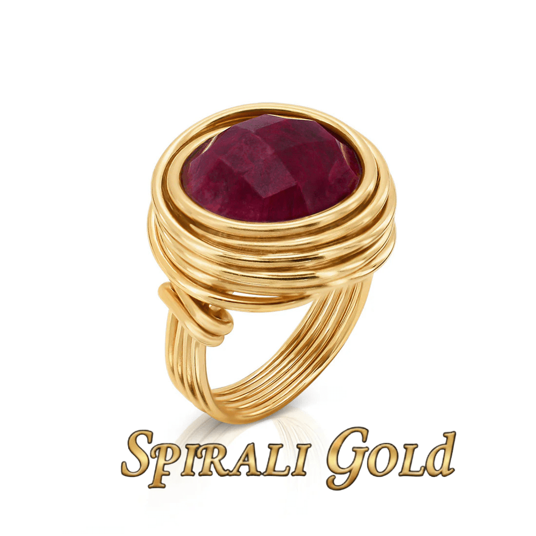 Solid Gold Ruby Ring - Studio Spirali