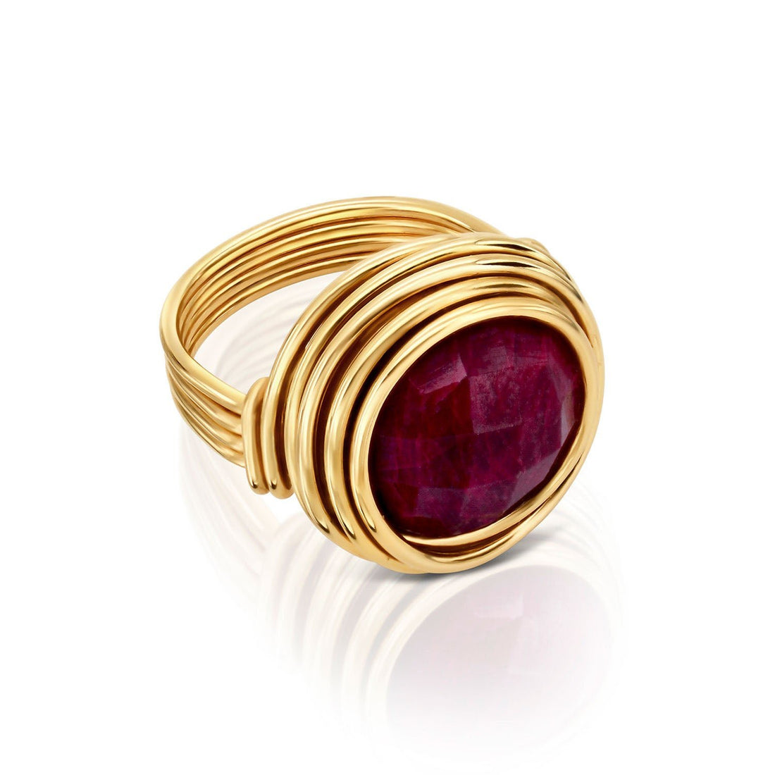 Solid Gold Ruby Ring - Studio Spirali