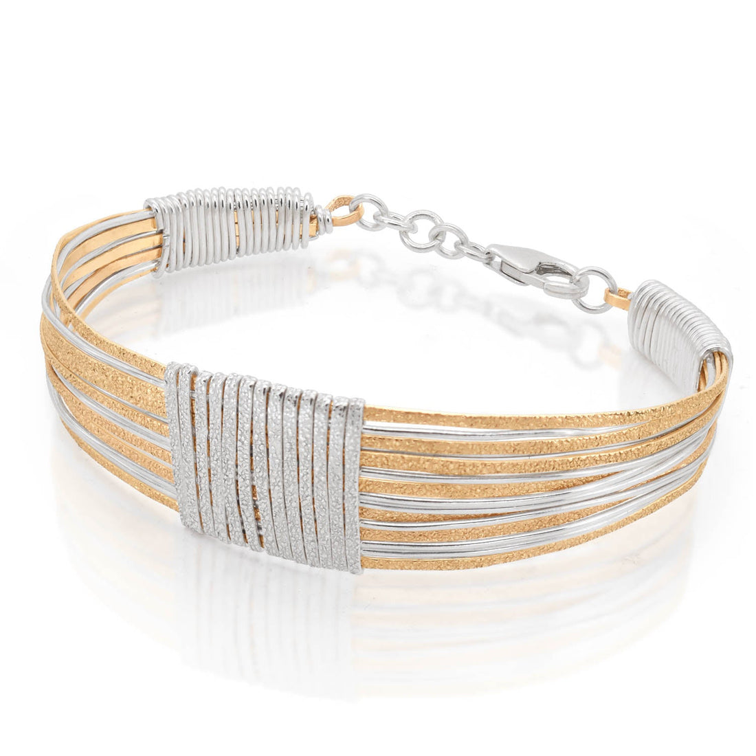 Solid Gold &amp; Silver Spiral Bracelet - Studio Spirali