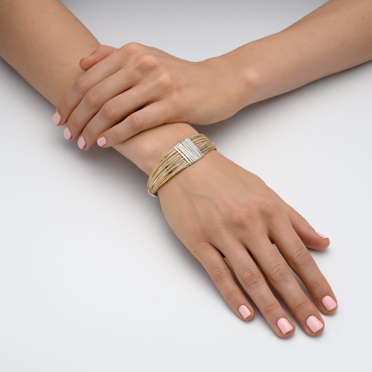 Solid Gold &amp; Silver Spiral Bracelet - Studio Spirali