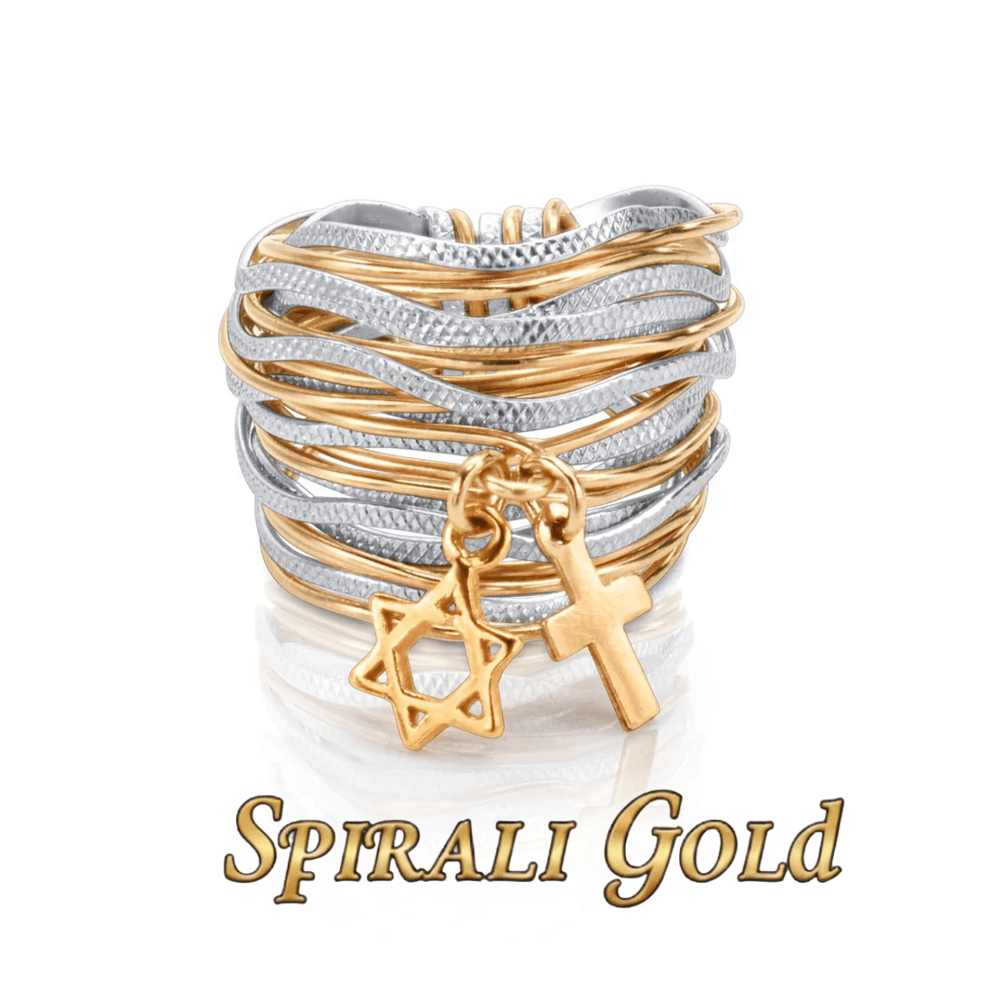 Solid Gold Wavy Unity Spiral Ring - Studio Spirali