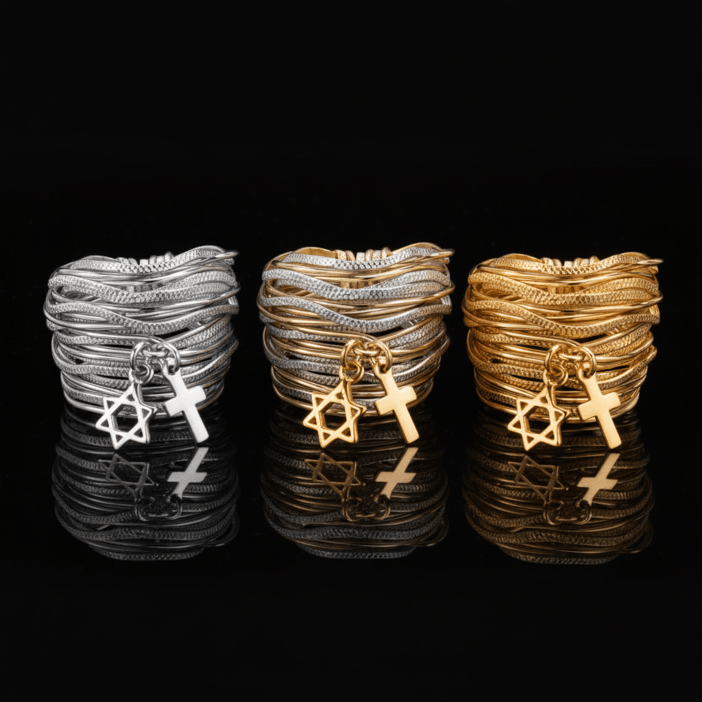 Solid Gold Wavy Unity Spiral Ring - Studio Spirali