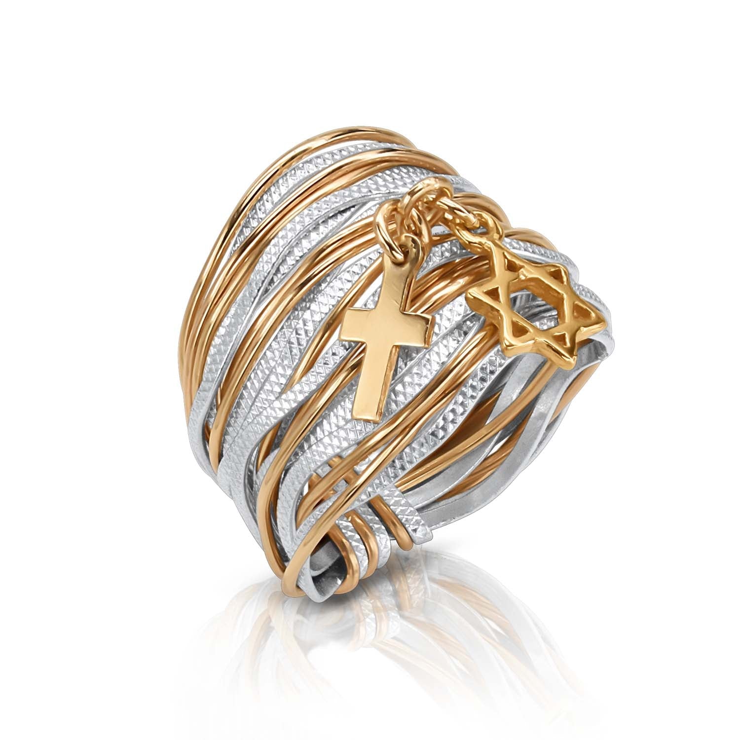 Solid Gold Wavy Unity Spiral Ring - Studio Spirali