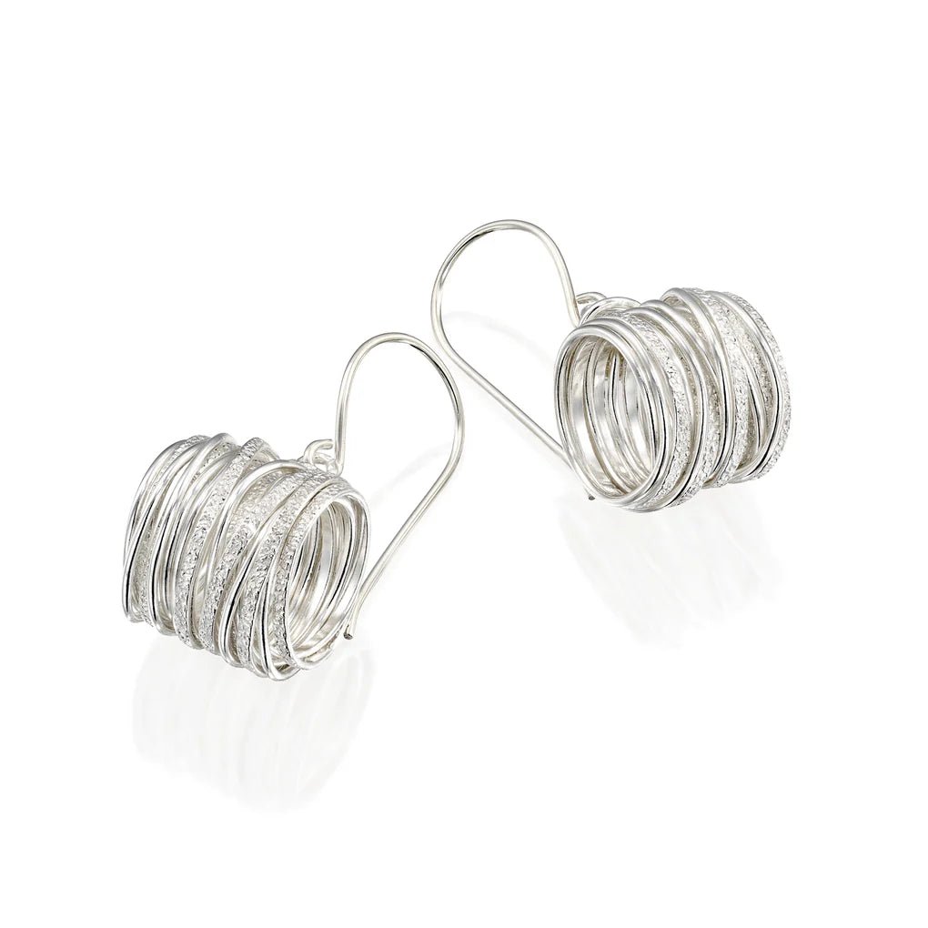 Spirali White Silver Drop Earrings - Studio Spirali