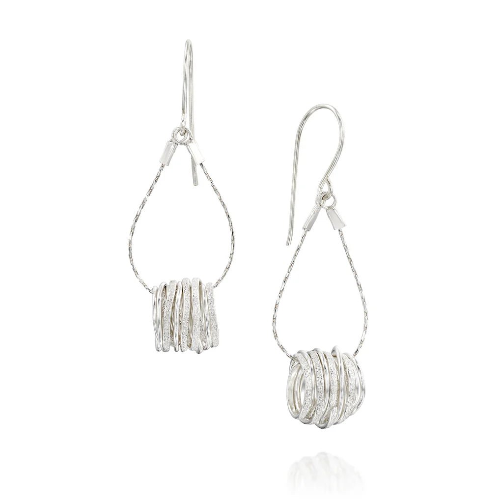 Spirali White Silver Drop Earrings - Studio Spirali