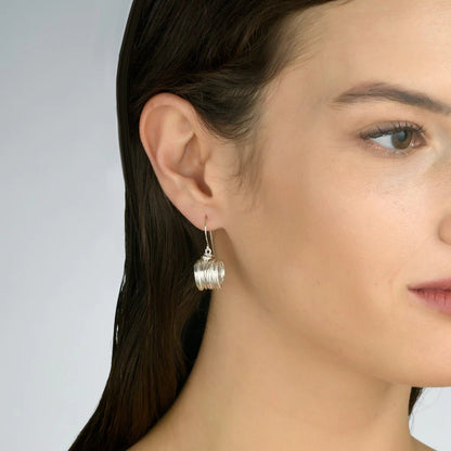 Spirali White Silver Earrings - Studio Spirali