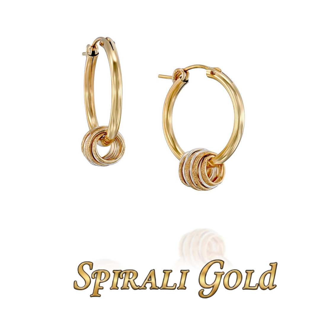 Solid Gold Bead Hoop Earrings