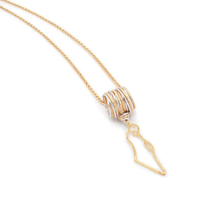 Symbol Gold Israel Map Necklace - Studio Spirali