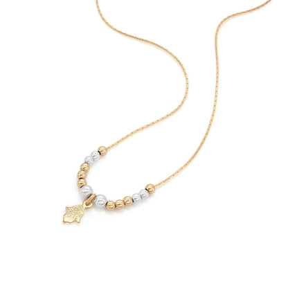 Symbol Gold &amp; Silver Hamsa Beaded Necklace - Studio Spirali
