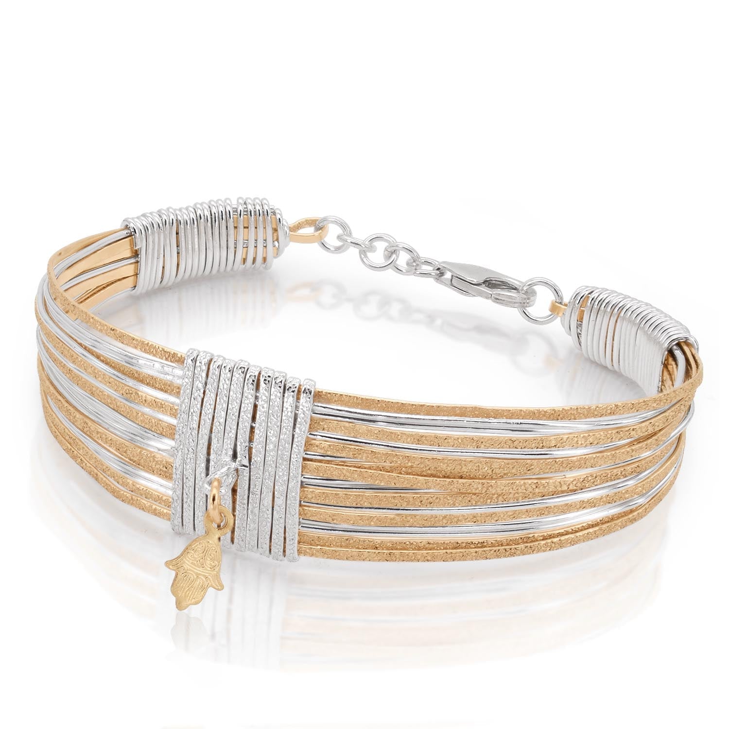 Symbol Gold &amp; Silver Hamsa Bracelet - Studio Spirali