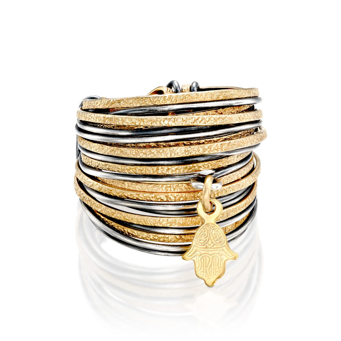 Symbol Gold &amp; Silver Safari Hamsa Ring - Studio Spirali