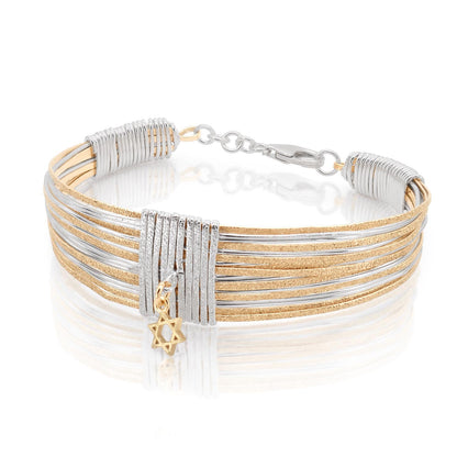 Symbol Gold &amp; Silver Star of David Bracelet - Studio Spirali