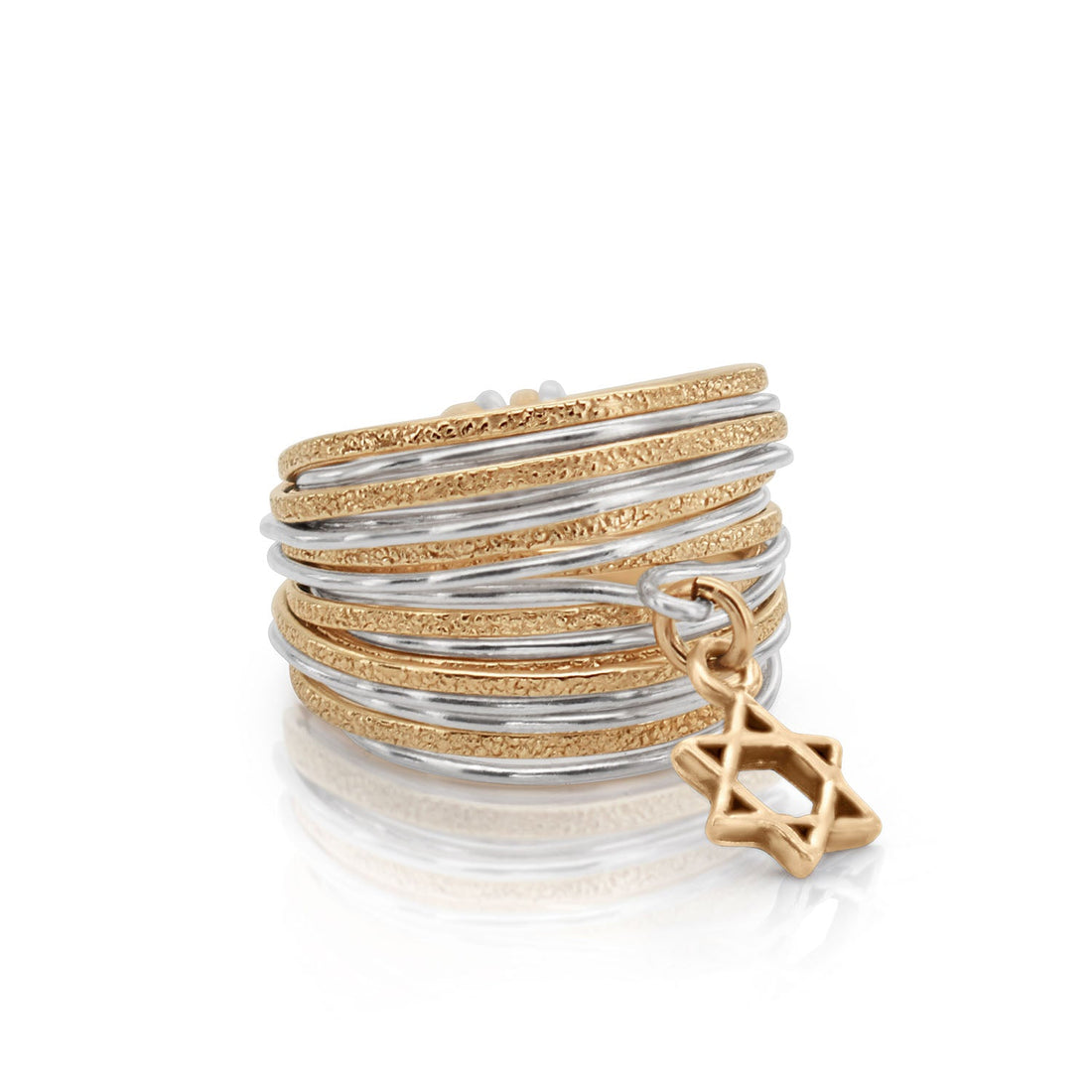 Symbol Gold &amp; Silver Star of David Ring - Studio Spirali