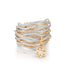 Symbol Gold & Silver Star of David Wavy Ring - Studio Spirali