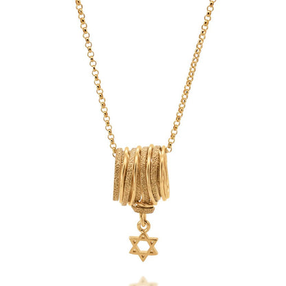 Symbol Gold Star of David Necklace - Studio Spirali