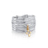 Symbol Silver & Gold Slim Zircon Cross Ring - Studio Spirali